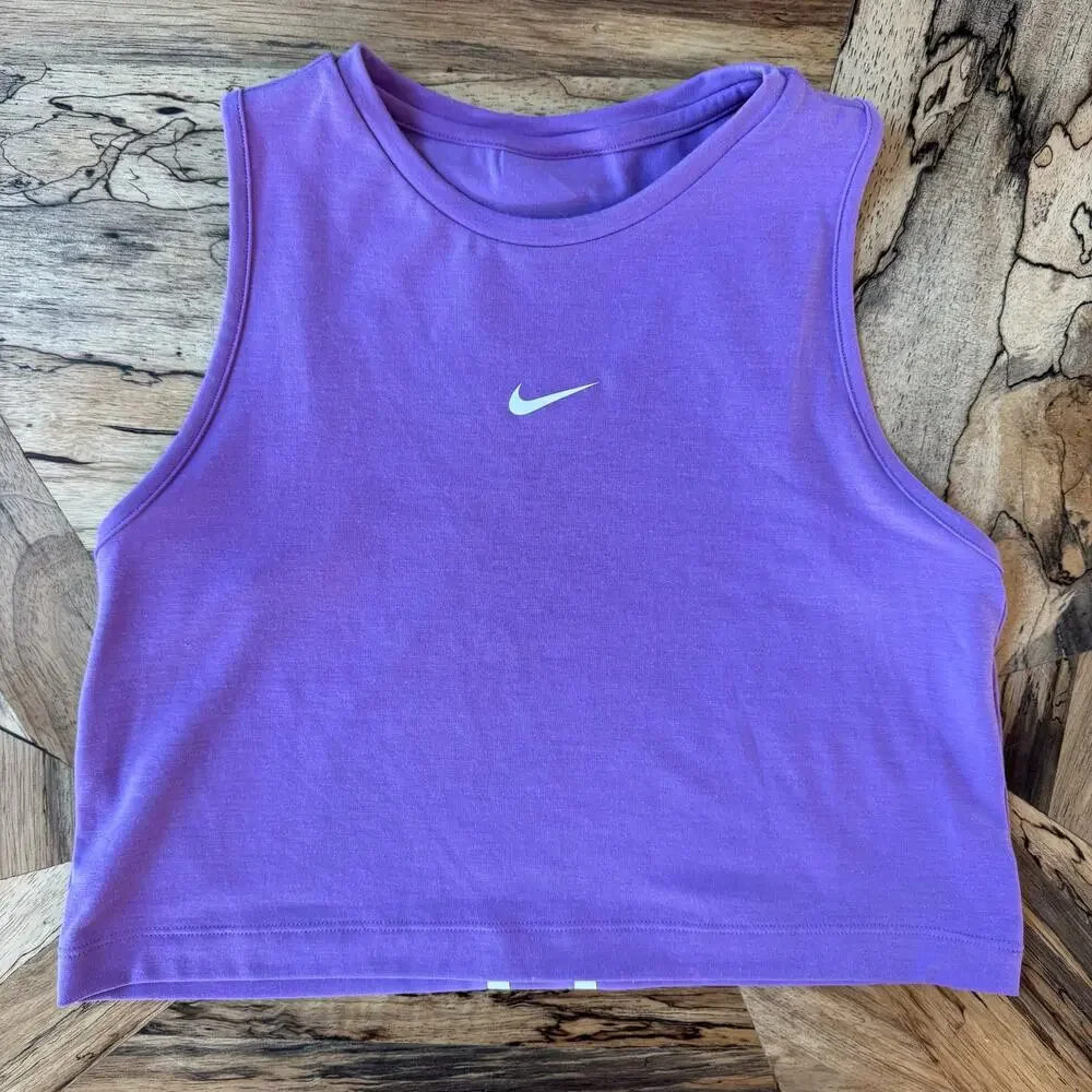 Lot of 3 Nike Pro Girls Dri-FIT Cropped Training Tank Tops M Pink Black Purple